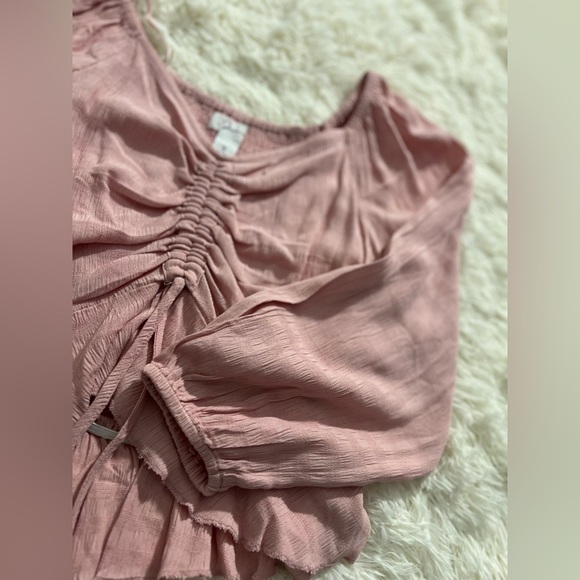 Brand: Japna.  cropped pink blouse. Small. New with tags - Picture 8 of 10